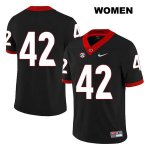 Women's Georgia Bulldogs NCAA #42 Mitchell Werntz Nike Stitched Black Legend Authentic No Name College Football Jersey NBM1454JS
